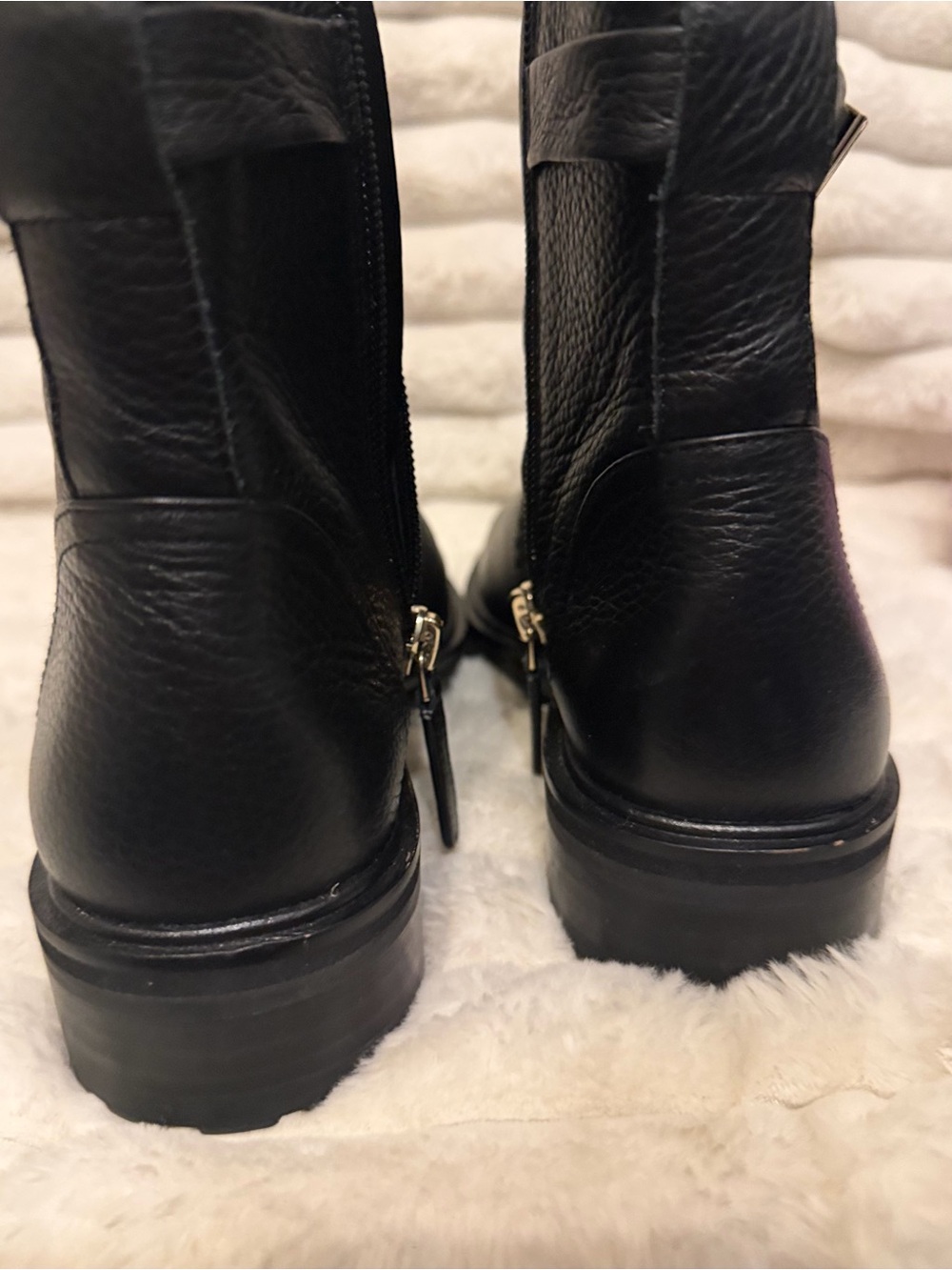 kate spade Black Leather Ankle Booties with Gold Accent - Picture 5 of 9